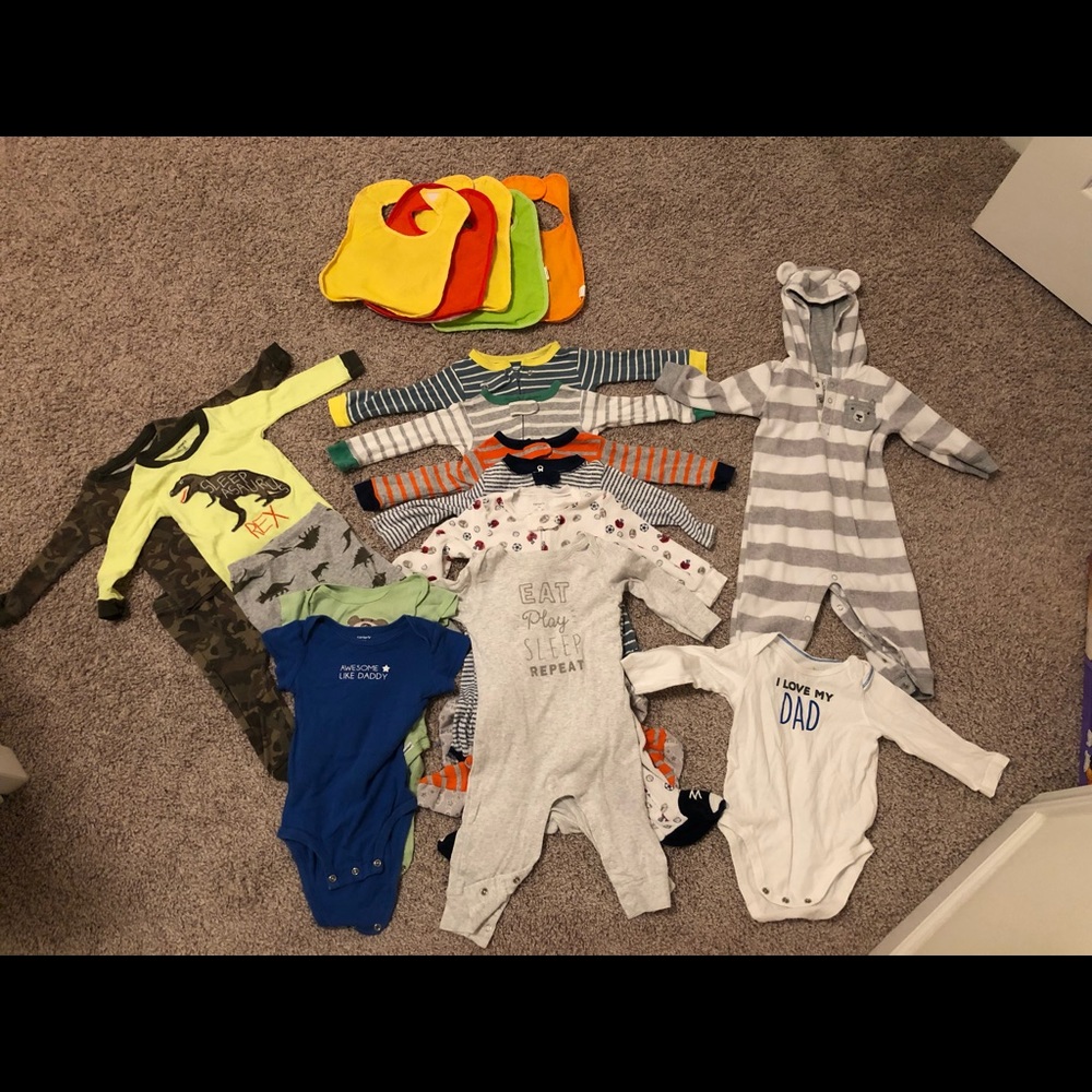 Baby boy clothings bibs 6m - 12m 25 pcs